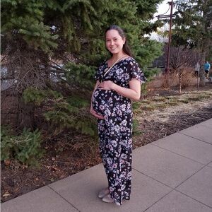 Floral maxi maternity dress